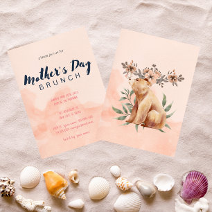 Aquarelle rose Fête des Mères Brunch Invitation
