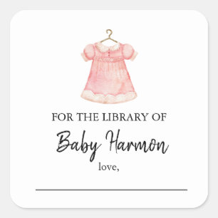 Aquarelle rose fille tenue Stickers livre
