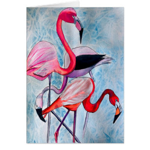 Aquarelle rose flamand coloré