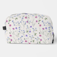 Aquarelle rose fleur sauvage sac cosmétique fleuri