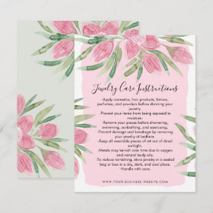 Aquarelle rose fleurie fleurie Carte de soins pour