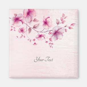 Aquarelle rose Fleurs Magnet