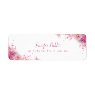 Aquarelle Rose Floral manuscrit Script élégant