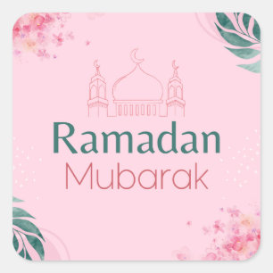 Aquarelle rose Floral Ramadan Moubarak Sticker