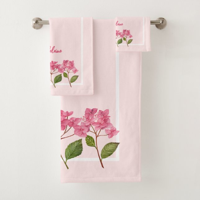 Aquarelle rose Hydrangée Lacecaps Illustration (En situation)