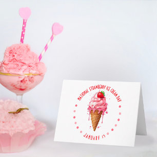 Aquarelle rose Journée nationale de la crème glacé