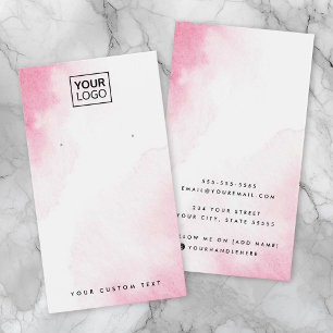 Aquarelle rose logo personnalisé carte d'affichage
