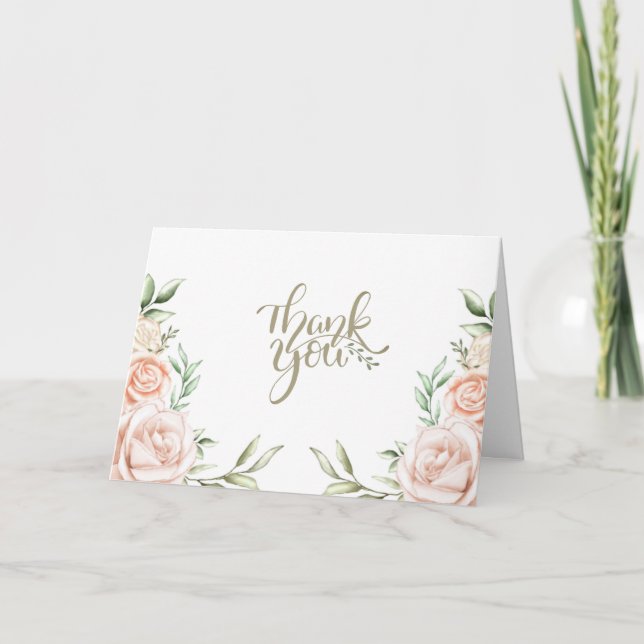 Aquarelle rose Merci Floral (Devant)