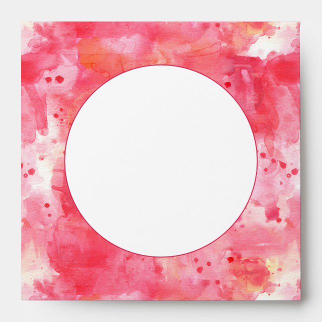 Aquarelle rose moderne Confetti Enveloppe Abstrait (Devant)