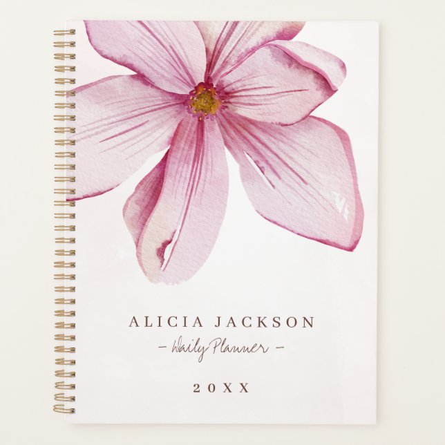 Aquarelle rose moderne magnolia entreprise féminin (Devant)