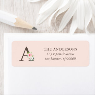 Aquarelle rose Monogramme floral