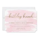 Aquarelle rose or Anniversaire Brunch Invitation