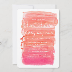 Aquarelle rose pâle 16 invitations