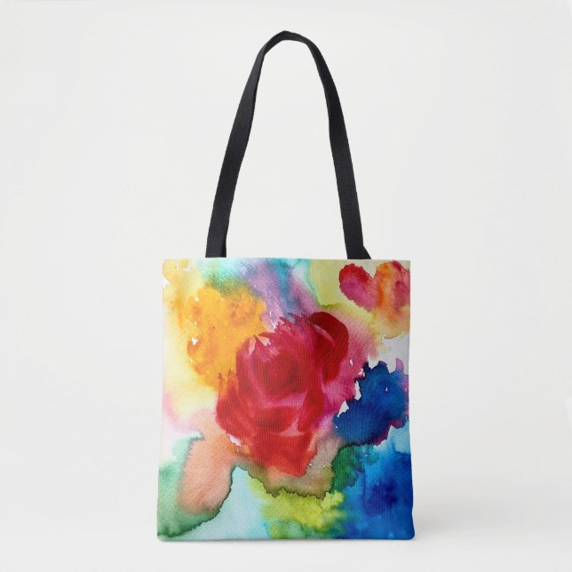 Aquarelle rose pavot art sac fourre-tout de fleurs (Devant)