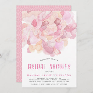Aquarelle rose Peony Invitation de la douche nupti