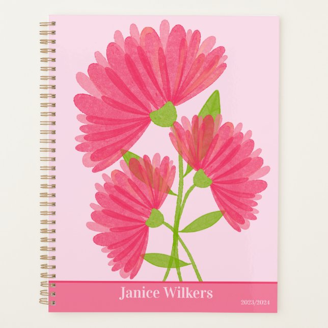 Aquarelle rose personnalisée Calendula Design de f (Devant)