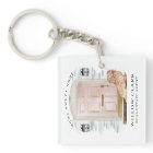 Aquarelle rose Porte avant Chien agent immobilier