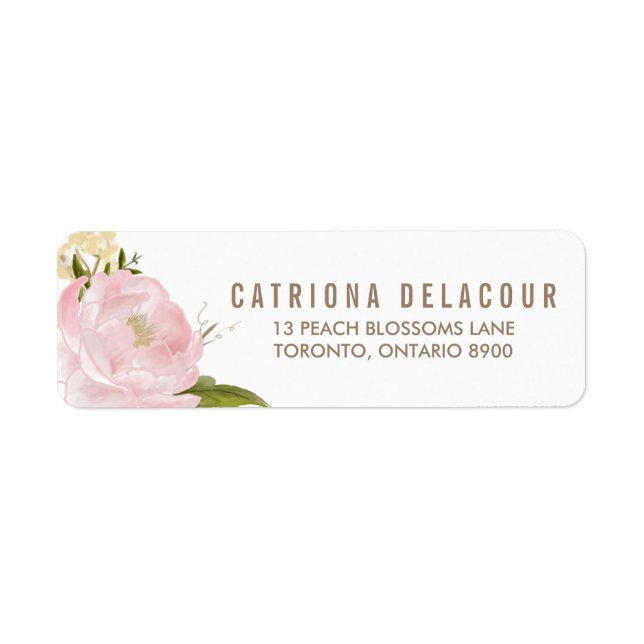 Aquarelle rose romantique Peony (Devant)