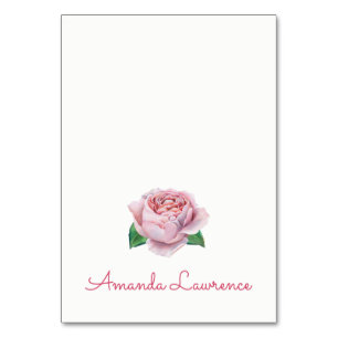 Aquarelle rose rose Personnalisé Cartes de Place