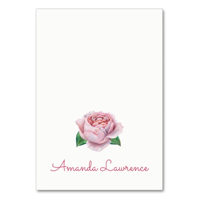 Aquarelle rose rose Personnalisé Cartes de Place (Par défaut)
