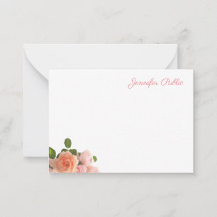 Aquarelle Rose Texte manuscrit Modèle Élégant