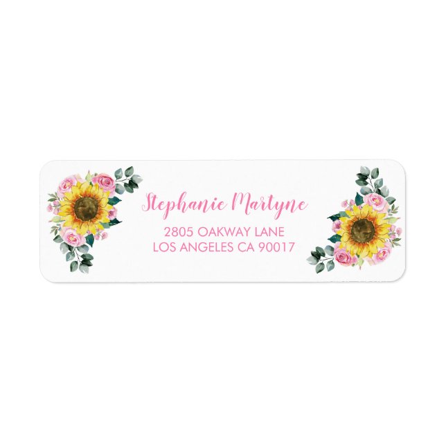 Aquarelle rose tournesol Floral (Devant)