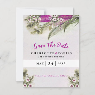 Aquarelle rose Tulipe Faire-part de mariage floral