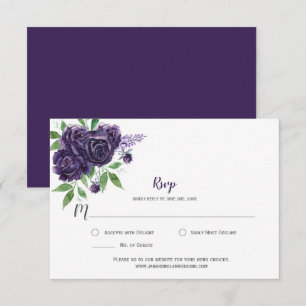 Aquarelle Roses Foncé Pourpre Verdure RSVP