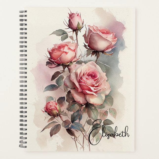 Aquarelle Roses roses (Devant)