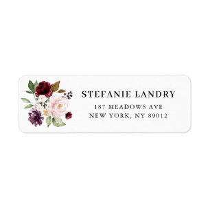 Aquarelle rouge et violet automne Bouquet floral