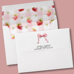 Aquarelle Rouge fraise Enveloppe de l'adresse de r