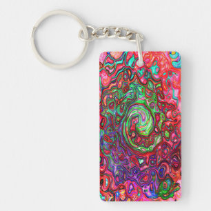 Aquarelle Rouge Super Abstrait Retro Liquid Swirl
