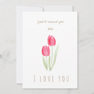 aquarelle rouge tulipes fleurs carte de voeux