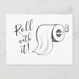 Aquarelle Rouleau avec elle Carte Postponte