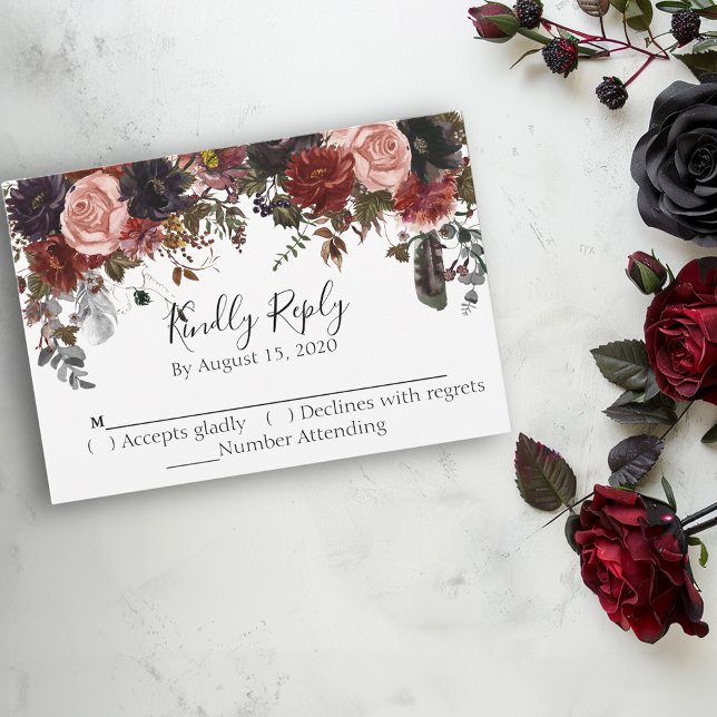 Aquarelle RSVP Halloween Automne Boho floral (Créateur téléchargé)