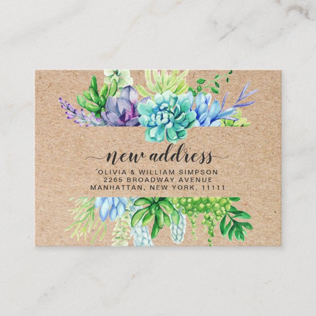 Aquarelle rustique Faire-part de déplacement Succu (Devant)