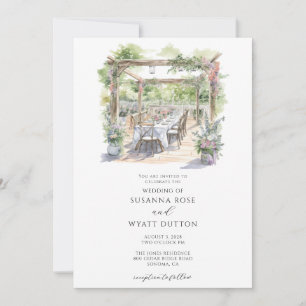 Aquarelle rustique Faire-part de mariage d'arbor f