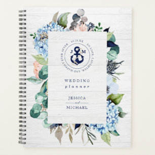 Aquarelle rustique Floral Ancre nautique Mariage