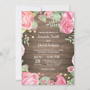 Aquarelle Rustique Florale Faire-part de mariage r