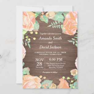 Aquarelle Rustique Florale Faire-part de mariage r
