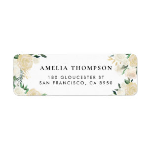 Aquarelle rustique Pale Peonies avec Accents Or