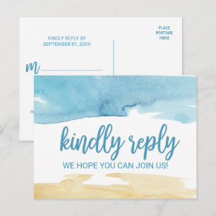 Aquarelle Sable et menu mer Choix RSVP