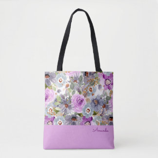 Aquarelle Sac fourre-tout à motifs floraux