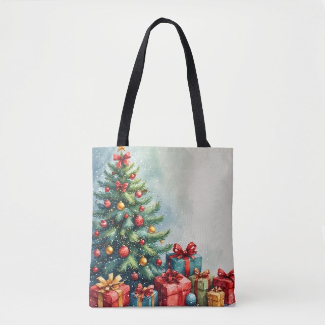 Aquarelle Sac fourre-tout magique de Noël (Devant)