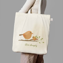 Aquarelle sac fourre-tout oiseaux