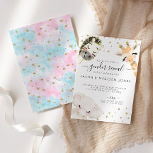 Aquarelle Safari Animal Genre Reveillez Invitation