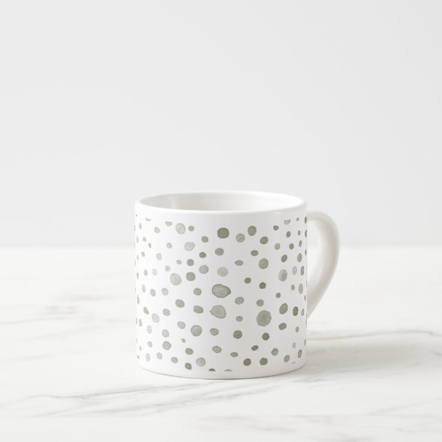 Aquarelle Sage Confetti Points Espresso Mug (Devant droit)