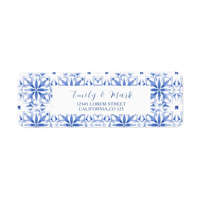 Aquarelle Santorini Grèce mariage adresse de retou (Devant)