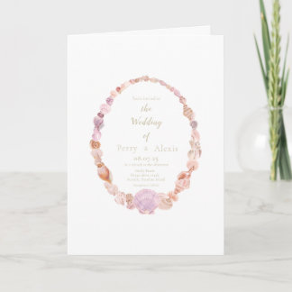 Aquarelle Sea Shell Invitation pliée