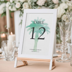 Aquarelle Serene Palm Tree   Numéro de table